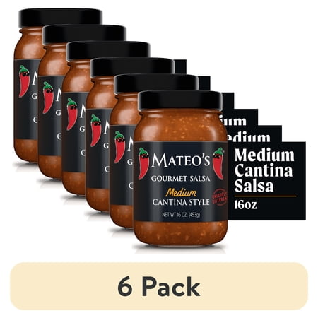 (6 pack) Mateo s Gourmet Medium Cantina Salsa 16 oz Glass Jar (6 pack) Mateo s Gourmet Medium Cantina Salsa 16 oz Glass Jar