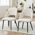 thumbnail image 6 of YOUNIKE Mid-Century Modern Dining Chairs Set of 2, 20.1"W Fabric Kitchen Chairs, Upholstered Armless Chairs with Metal Legs, Beige, 6 of 20