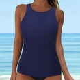 thumbnail image 2 of Hessimy Women Tankini Bathing Suit Top Loose Fit Swim Top No Bottom Modest Swimsuit Top(A2-Dark Blue,L), 2 of 7
