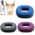 thumbnail image 1 of Cojín de espuma viscoelástica para asiento de silla con forma de anillo para aliviar el dolor de coxis de color gris, 1 of 1