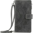 thumbnail image 3 of Wallet Case for Samsung Galaxy S36 with Card Slot Case, Leather Case,Magnetic Closure Flip Case Embossed Floral Leather Cover with Detachable Crossbody Strap, 3 of 7