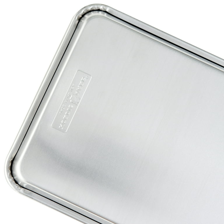 Nordic Ware Naturals Aluminum Quarter Sheets, 3 Pack, Silver, 12.1 x 8.8  x 1.1