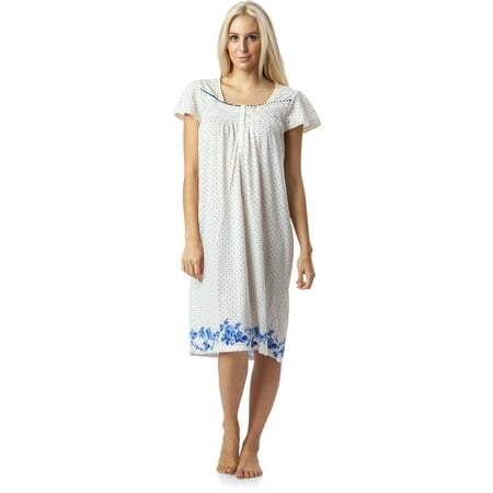 

Casual Nights Women s Botanic Lace Short Sleeve Nightgown