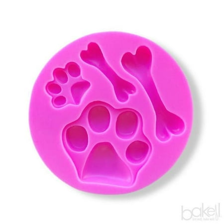 

Puppy Paw Print and Bone Print Silicone Mold | Bakell