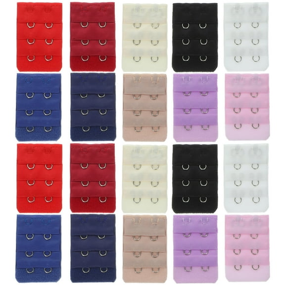 20 extensores de sujetador para mujer, ganchos estrechos de 3 filas y 2 botones, hebillas de extensión para ropa interior.