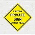 thumbnail image 4 of Private Sign Do Not Read 12" x 12" Funny Tin Road Sign Sarcastic Rude Humor Plaque Home Decor, 4 of 4