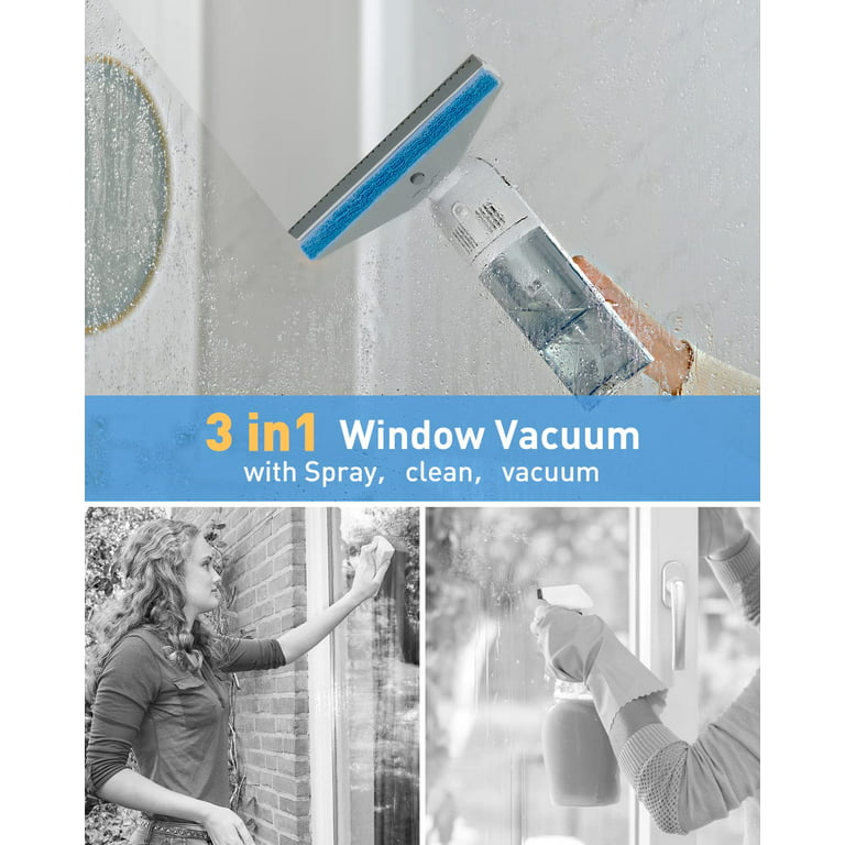  Rechargeable Window Vac, Power Window Vacuum Cleaner Set, Window  Squeegee Electric Cleaning Tool for Windows, Tiles, Mirrors, 200ml Water  Tank : Health & Household