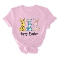 thumbnail image 3 of UPPADA Easter Femmes Oeufs Imprimé T-Shirts Heureux Easter Graphique Bunny Lapin Mignon T-Shirts Manches Courtes Décontracté Col Rond T-Shirts Été Basique Coupe Régulière Chemises Rose,m, 3 of 5