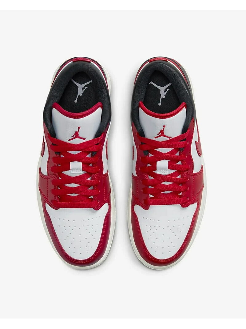 Air Jordan 1 Low DC0774-160 Womens White/Black/Red Leather Shoes