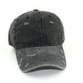 thumbnail image 1 of Vintage Distressed 100% Cotton Adjustable Solid Polo Denim Baseball Cap Hat Ball Dad Washed, 1 of 16