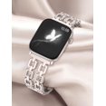thumbnail image 3 of Wearlizer Compatible with Apple Watch Bands 41/40/38/44/45/46/49/42mm Women, Dressy Fancy Metal Chain Pretty Strap Designer Gold Silver Link Bracelet for iWatch Ultra SE Series 10 9 8 7 6 5 4 3 2 1, 3 of 5