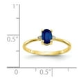 thumbnail image 5 of Solid 10k Yellow Gold Genuine Diamond and Sapphire Blue September Gemstone Birthstone Engagement Ring Size 7.5 (.016 cttw.), 5 of 6