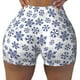 thumbnail image 2 of Fotbe Dark Blue Snowflakes Shorts Sin Costuras – Shorts Deportivos de Cintura Alta para Mujer, Elásticos para Gimnasio, Yoga, Running o Ciclismo-Large, 2 of 8