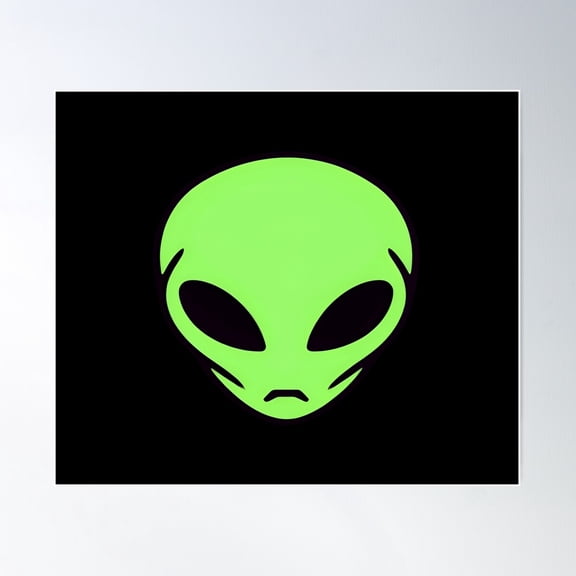 Mysterious Green Alien Poster Wall Art, Modern Wall Decor For Living Room Bedroom, 8x12 UNFRAMED