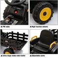 thumbnail image 4 of TOBBI 12V Electric Battery-Powered Ride On Toy Tractor Trailer, Black, 4 of 11