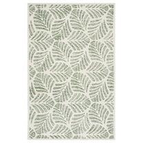 SAFAVIEH Jardin Cyan Leaves Area Rug, Ivory/Green, 3' x 5'