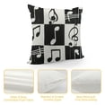 thumbnail image 4 of Nawypu Music Theme Pillow Cover Abstract Piano Musical Notes Square Throw Pillow Cover for Bedroom Decor Modern Black and White Plaid Decorative Double Sides Print Cushion Cover, 4 of 5