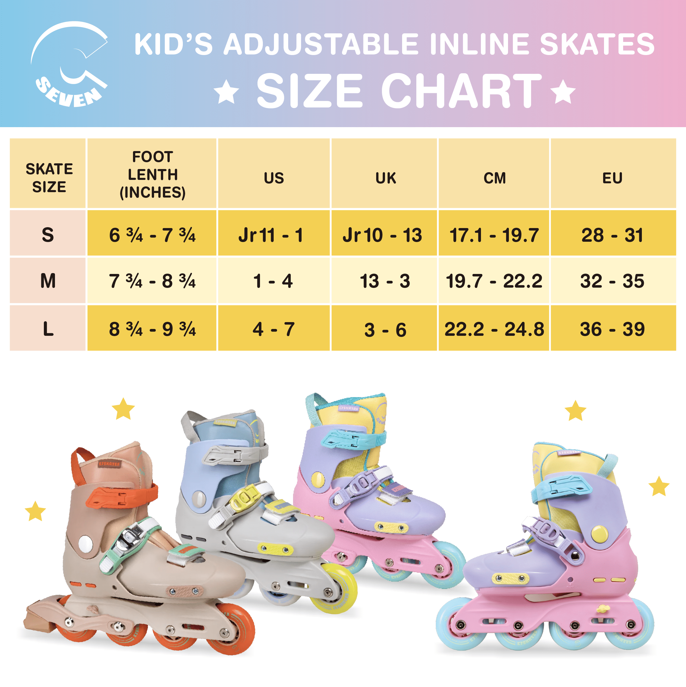 C7skates Jelly Nostalgic Jr. Youth Inline Skates (Size M)