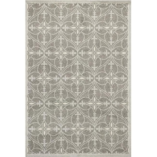 HomeRoots 353148 23 x 45 in. UV-Treated Polypropylene Grey Area Rug