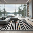 thumbnail image 2 of ODIKA 8'x10' Washable Area Rug Under Layered Door Bold Stripe Doormat Stars Border Layering for Living Room, Sectional, Family , Durable, Non-Slip, 2 of 7