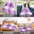 thumbnail image 2 of Yayeee Throw Blanket for Couch Soft Warm 50" x 60" Sofa Chair Bed Decoration, Purple and White Pattern, 2 of 7
