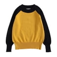 thumbnail image 1 of Contrast Ralan Sleeve Sweater Boys Girls Crew Neck Pullover Warm Knitted Base Jacket (1Y 7Y), 1 of 7