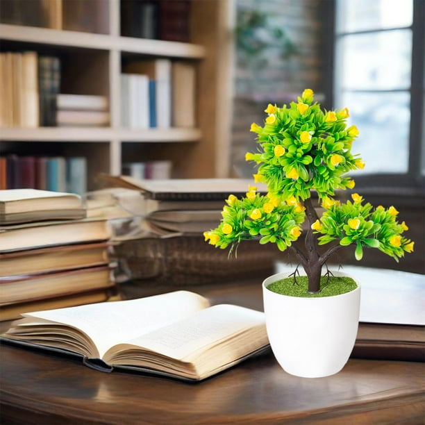 Artificial Flower Bouquet Arrangement | Realistic Faux Potted Plant | Plastic Decor | Indoor Living Room Table Centerpiece | Pink Orange Yellow | 10x28x20 cm | 1 Pack
