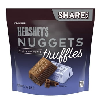 Hershey's, Nuggets Milk Chocolate Truffles Candy, Individually Wrapped, 7.7 oz, Share Pack