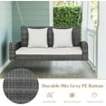 thumbnail image 5 of Happygrill Outdoor Porch Swing Bench, 2-Person Hanging Swing Bench with Heavy Duty Frame, Patio Wicker Hanging Swing with Rustproof Chains & Comfortable Cushions for Patio Balcony Garden, 5 of 16