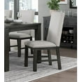 thumbnail image 2 of Antique Black Finish Wooden Side Chairs Set of 4 Gray Fabric Upholstered Kitchen Furniture, 2 of 6