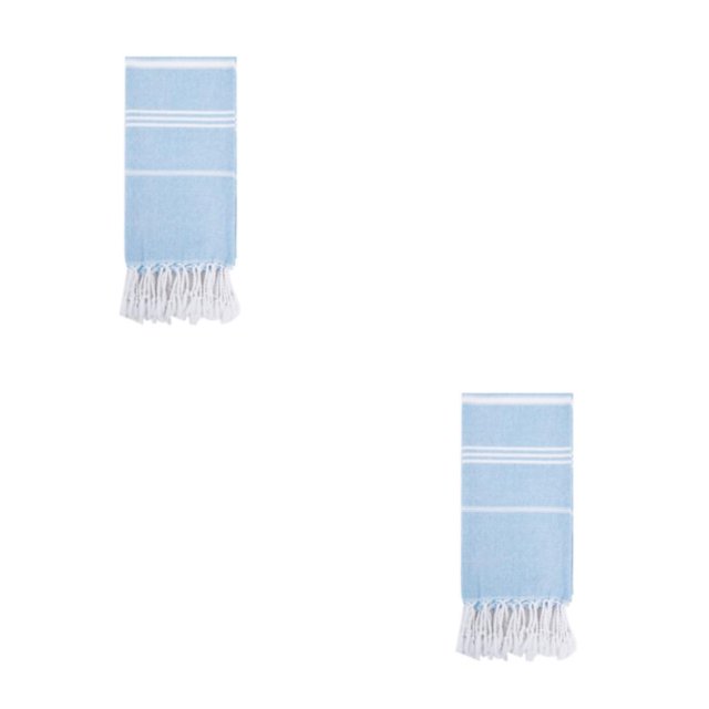 Greeniant Toalla de playa absorbente de agua de secado rápido para hombres y mujeres, chal, toallas de poliéster para piscina, manta de Picnic Azul claro 2piezas