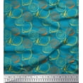 thumbnail image 1 of Soimoi Blue Poly Georgette Fabric Lemon Slice Vegetable Print Fabric by Yard 42 Inch Wide, 1 of 3