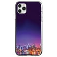 thumbnail image 1 of DistinctInk Clear Shockproof Hybrid Case for iPhone 11 Pro (5.8" Screen) - TPU Bumper, Acrylic Back, Tempered Glass Screen Protector - New York Skyline Night - The Big Apple, 1 of 2