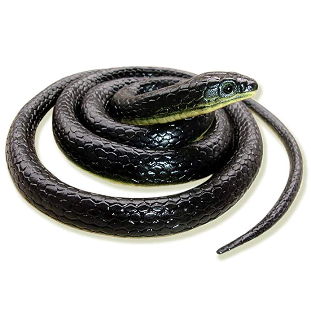 Realistic Fake Rubber Toy Snake Black 