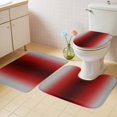 thumbnail image 3 of Grey Dark Red Gradient Bathroom Rugs Set Minimalist Ombre Modern Art Non Slip Absorbent Soft Bath Mats 3 Piece Set with Bathroom Rug, U-Shaped Floor Mat, Toilet Seat Cover Small Size, 3 of 9