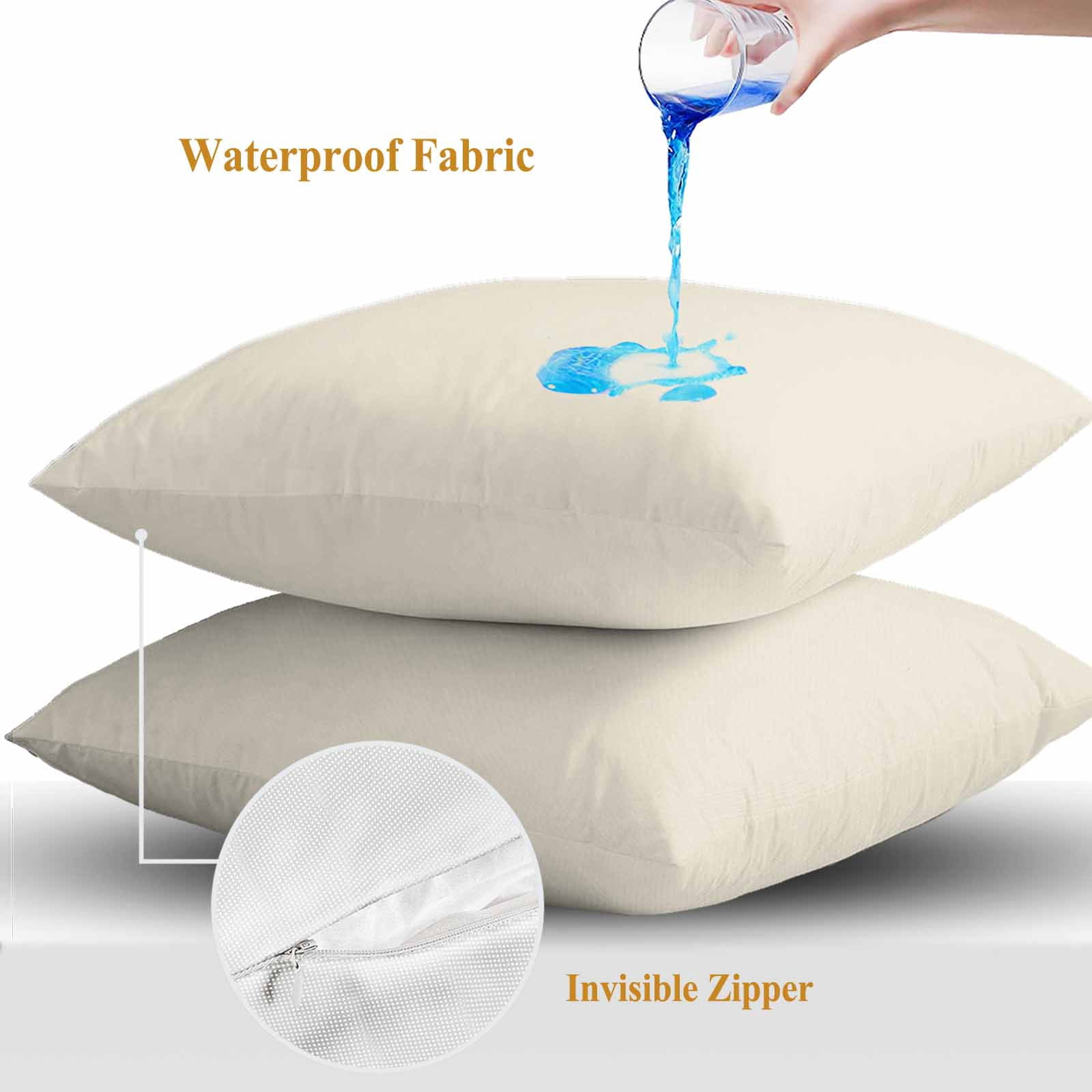 Cream Throw Pillow Covers 20x20 Inch Set of 2, Farmhouse Solid Beige Color Modern Art Waterproof Outdoor Pillow Covers, Decorative Cushion Pillowcases for Couch, Sofa, Bed, Garden, Patio
