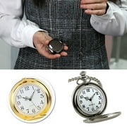 Besufy Retro Vintage Men Steampunk Smooth Surface Pendant Chain Classic Pocket Watch