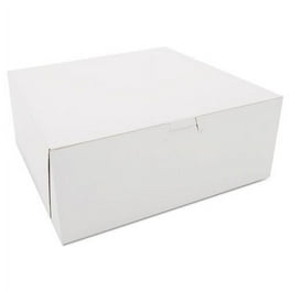 White One-Piece Non-Window Bakery Boxes, 10 x 10 x 4, White, Paper, 100/Carton White One-Piece Non-Window Bakery Boxes, 10 x 10 x 4, White, Paper, 100/Carton