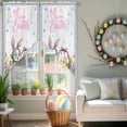thumbnail image 3 of Happy Easter Swag Valance Curtains Watercolor Rabbits Chicken Eggs Floral Colored Plaid Rod Pocket Swag Curtains Small Window Treatments for Kitchen Bathroom Bedroom 36" W x 45" L, 2 Panels, 3 of 9