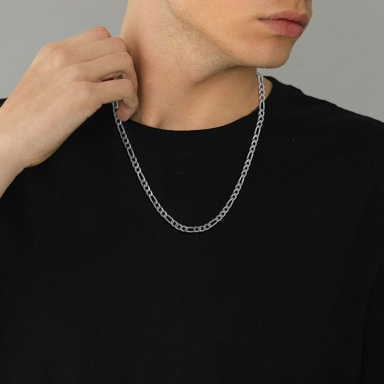 ChainsProMax Men 12mm Figaro Chain Necklace, 316L Stainless Steel