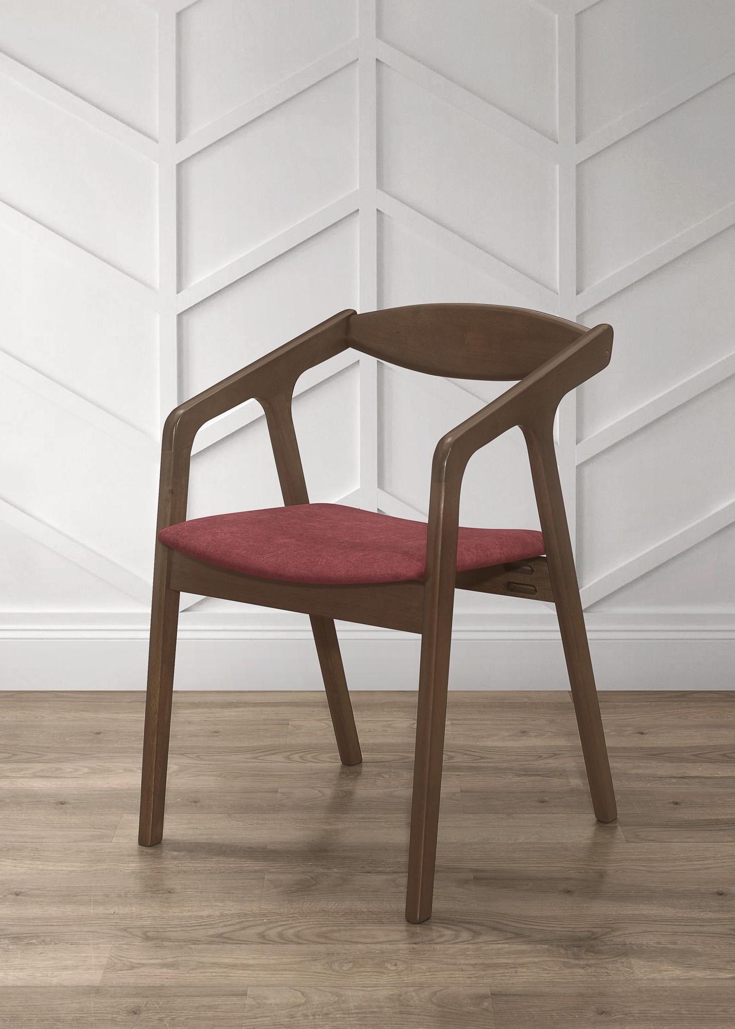 HMD Joplin Dining Chair (Set of 6), Red/Brown