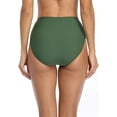 thumbnail image 6 of Women's Ruched Bikini Bottoms Solid Swim Briefs, 6 of 8