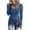 Blue, variant on Women Fall Tops Long Sleeve Henley T Shirts Button Down Slim Fit Tops Scoop Neck Ribbed Knit Shirts