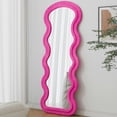 thumbnail image 4 of Barara King Wave Full length Mirror with Hanging or Against The Wall, Full Body Lighted Floor Mirror for Bedroom, Living Room, Rose, 4 of 6