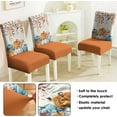 thumbnail image 4 of Fall Chair Covers Set of 6,Thanksgiving Parsons Chair slipcovers,Fall Pumpkin Kitchen Dining Room Decor Chair Seat Cover Protectors(Orange Pumpkin,6 Pack), 4 of 6