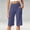 Dark Blue, variant on Women's High Waisted Shorts, Cross Waist V Waistband capris for women with pockets Knee Length Bermuda Shorts Stretchy Fabric for Workout Gym Running Yoga Daily Wear, Beige L