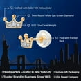 thumbnail image 2 of Gem Stone King Royal Crown Stud Earrings for Women | White Lab Grown Diamond | 10K Yellow Gold | Fine Jewelry Gifts for Women Mom Wife Her, 2 of 5
