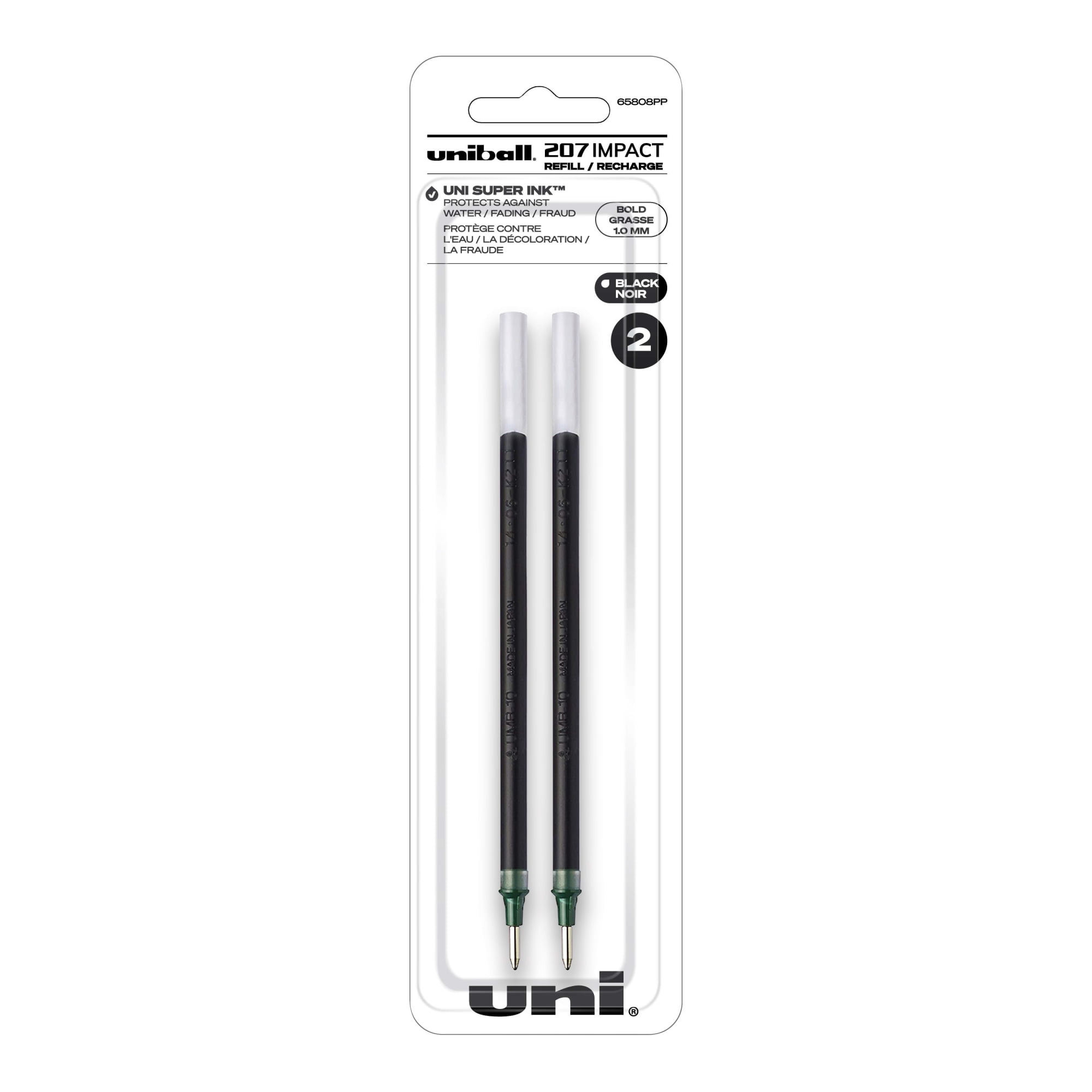 uniball® 207™ Impact™ Gel Pen Refills, Bold Point, 1.0 mm, Black, Pack