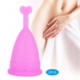 thumbnail image 4 of 2Pcs Silicone Menstrual Cup Women Female Feminine Hygiene Cup Menstruation SuppliesHeart Shaped Purple S, 4 of 5
