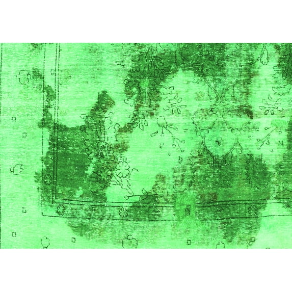 Ahgly Company Indoor Rectangle Abstract Green Modern Area Rugs, 7' x 9'